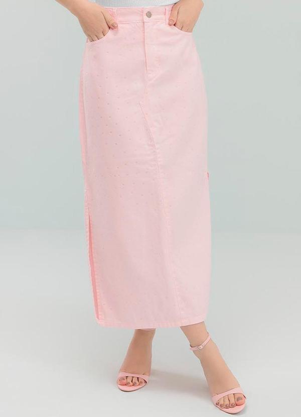 Vista 2 Saia Midi Denim Rosa Angel Angel
