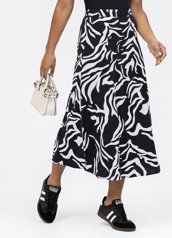 Saia Midi em Viscose Preto