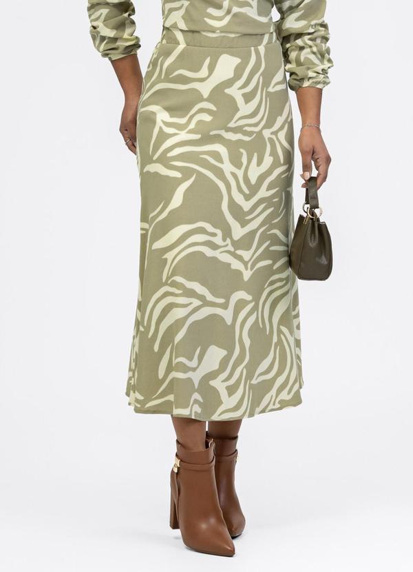 Saia Midi em Viscose Verde