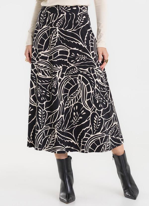 Saia Midi em Viscotorcion Preto