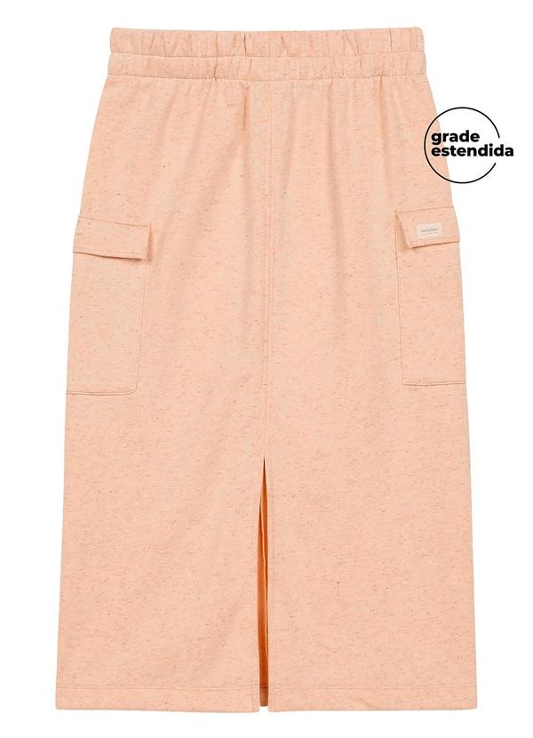 Vista 2 Saia Midi Feminina Comfy Moletom Laranja Marialícia Marialícia