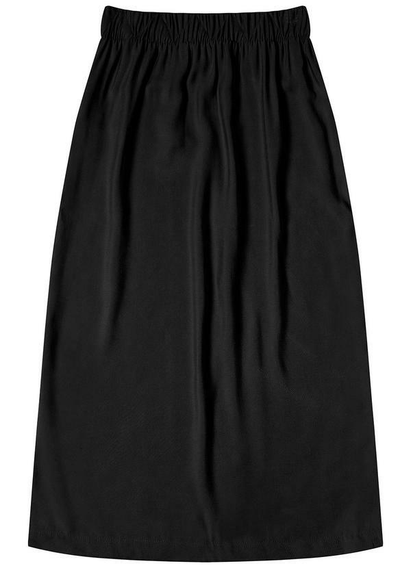 Vista 2 Saia Midi Feminina em Alfaiataria Preto Endless Endless