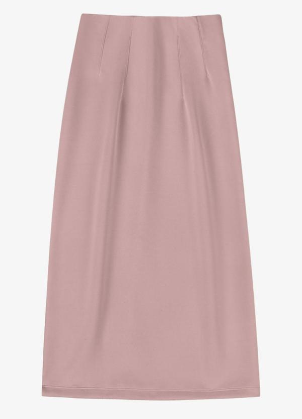 Saia Midi Feminina em Malha Omotion e Pence Rosa