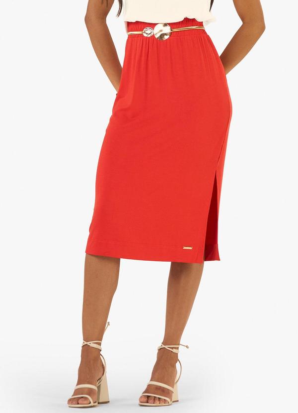 Saia Midi Feminina Molecotton Vermelho