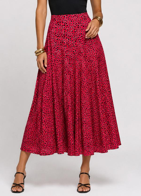 Saia Midi Feminina Molicotton Viscose Rosa