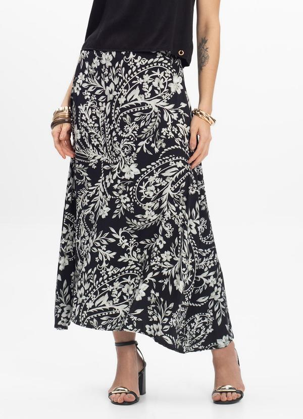Vista 2 Saia Midi Feminina Preto Dianna Dianna