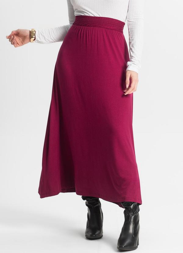 Vista 2 Saia Midi Feminina Vermelho Select Select