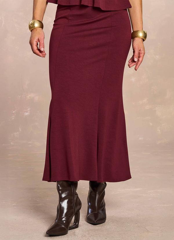 Saia Midi Retrô Glam em Bodycon Roxo