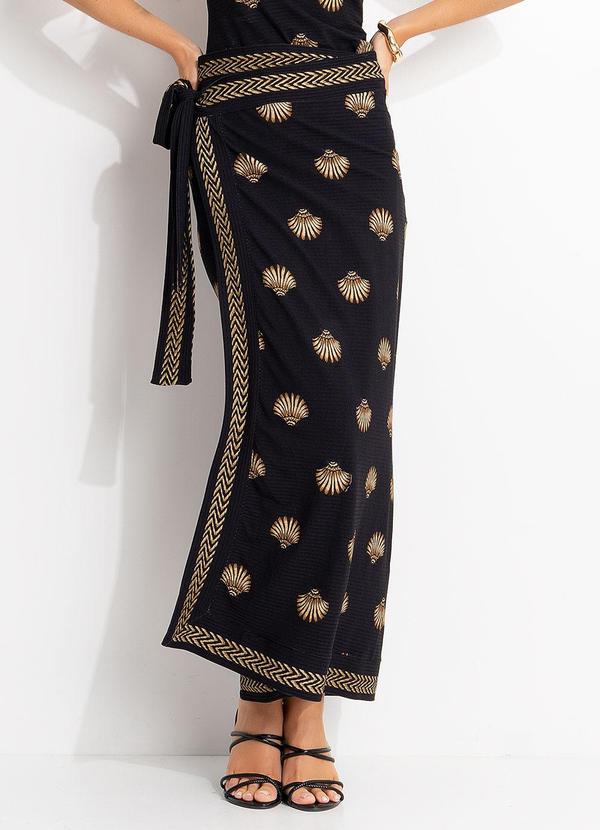 Saia Midi Transpasse Conchita Preto