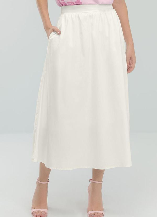 Vista 2 Saia Midi Tricoline Branco Angel Angel