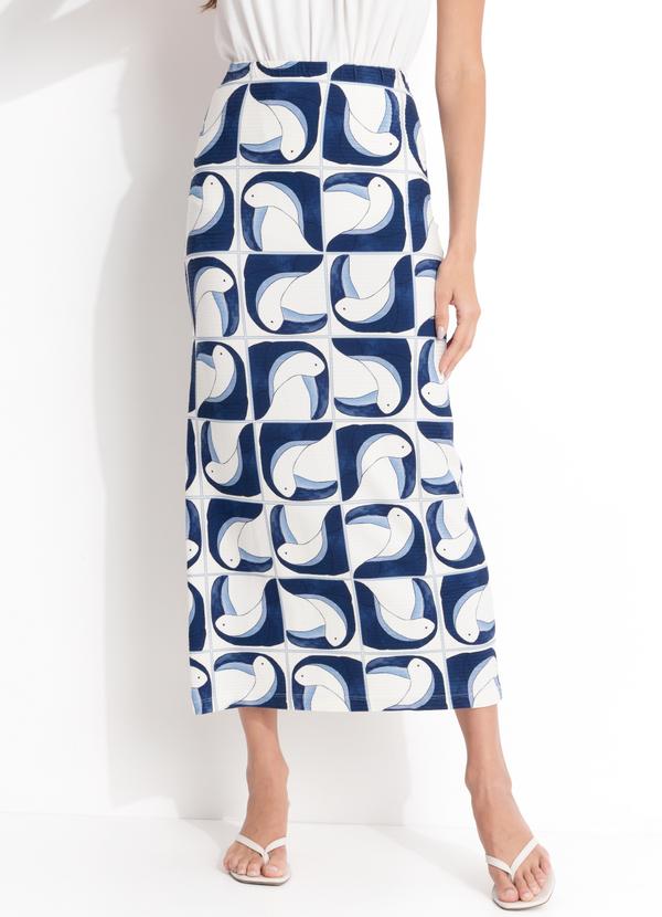 Saia Midi Tuca Tropical Off White