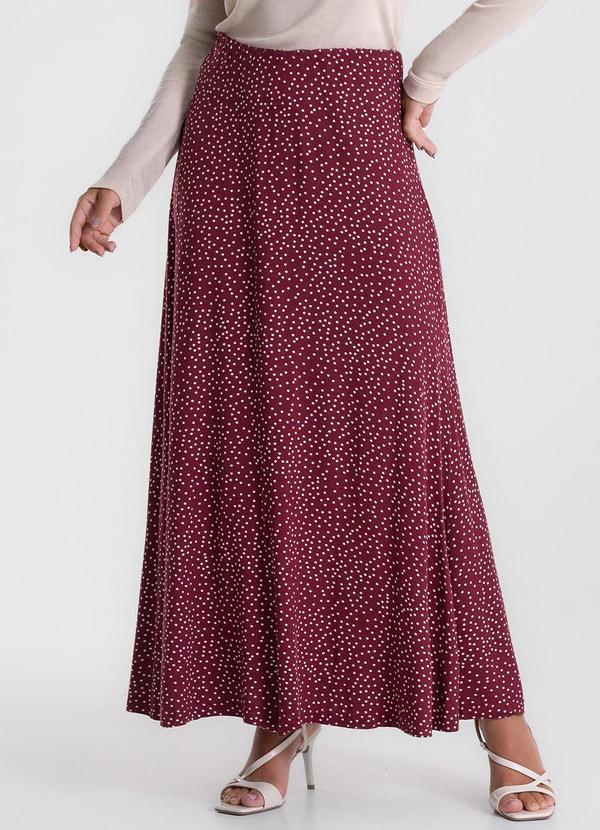 Saia Midi Visco Maquinetada Vermelho