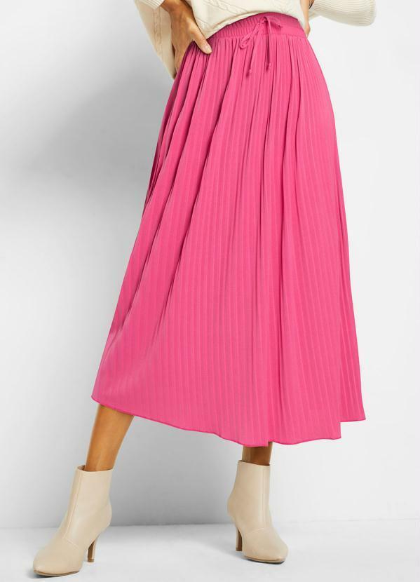 Saia Pink em Malha Crepe