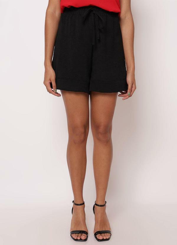 Short Feminino com Amarração Preto