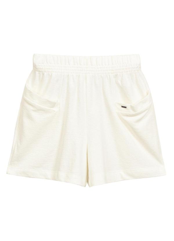 Short Feminino em Moletinho Bege