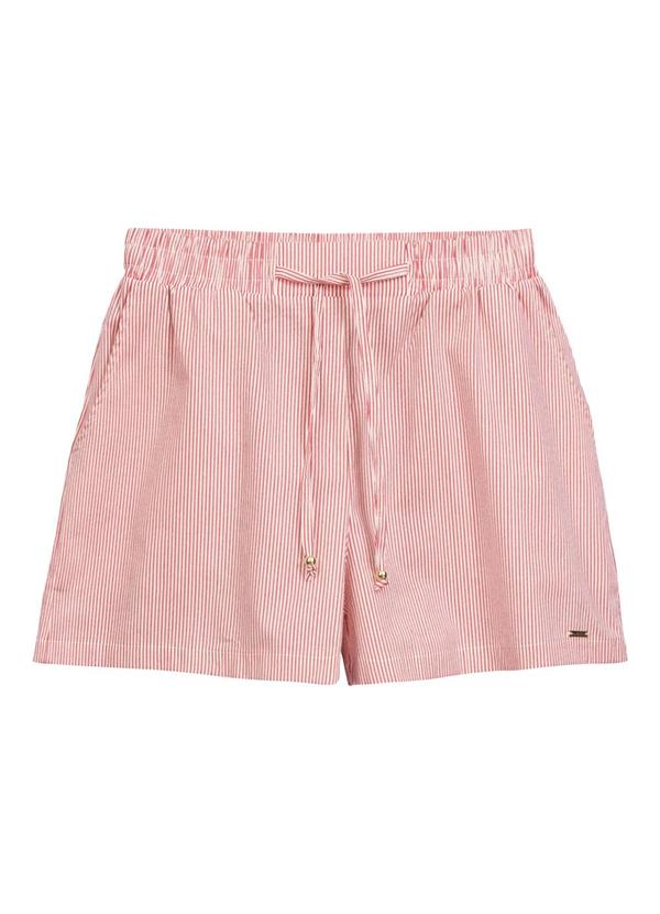Short Feminino Listrado Rosa