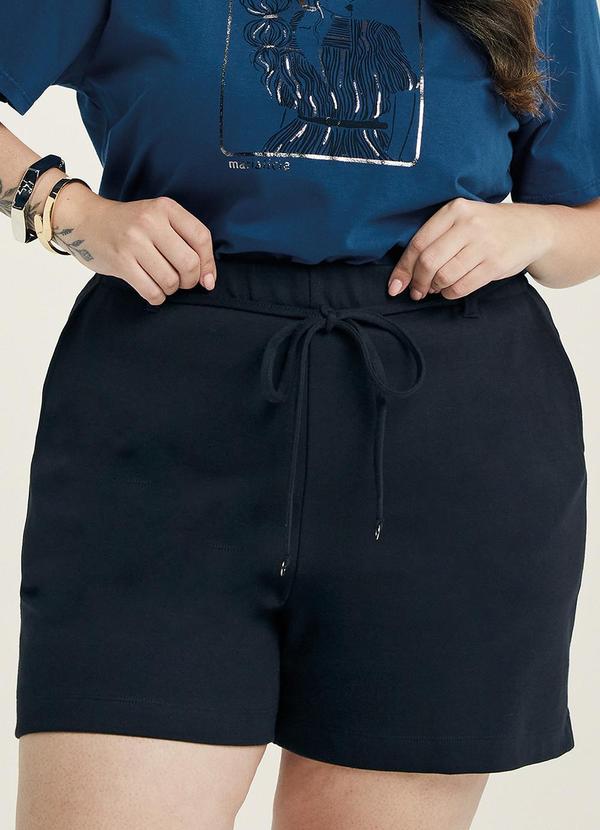 Short Feminino Moletom com Bolsos Preto