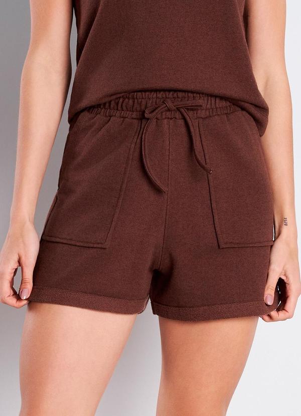 Short Moletinho Amora Marrom