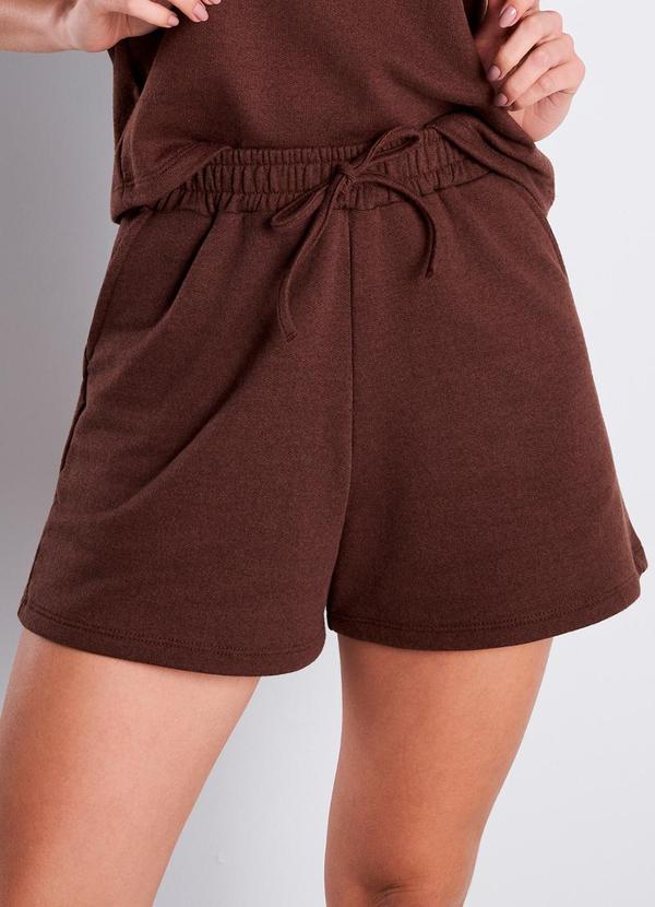 Short Moletinho Essenza Marrom