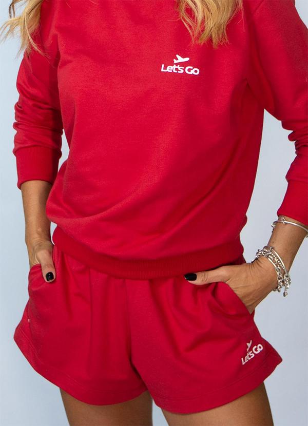Short Moletinho Lets Go Vermelho