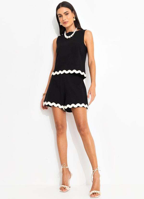 Short Preto em Cotton