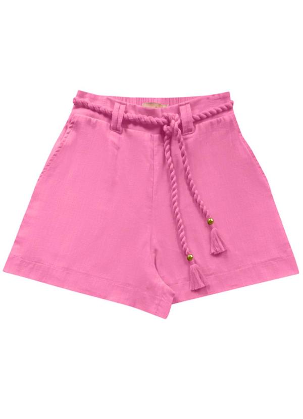 Shorts Cambraia de Algodão Rosa