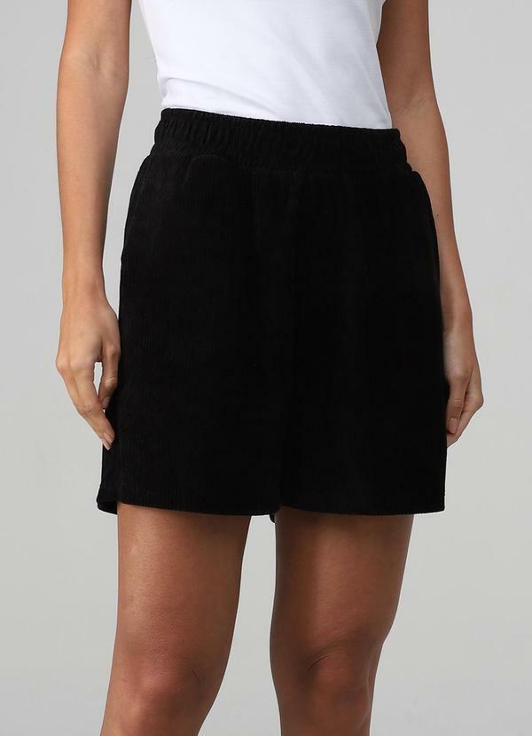 Shorts Cotelê Feminino Preto