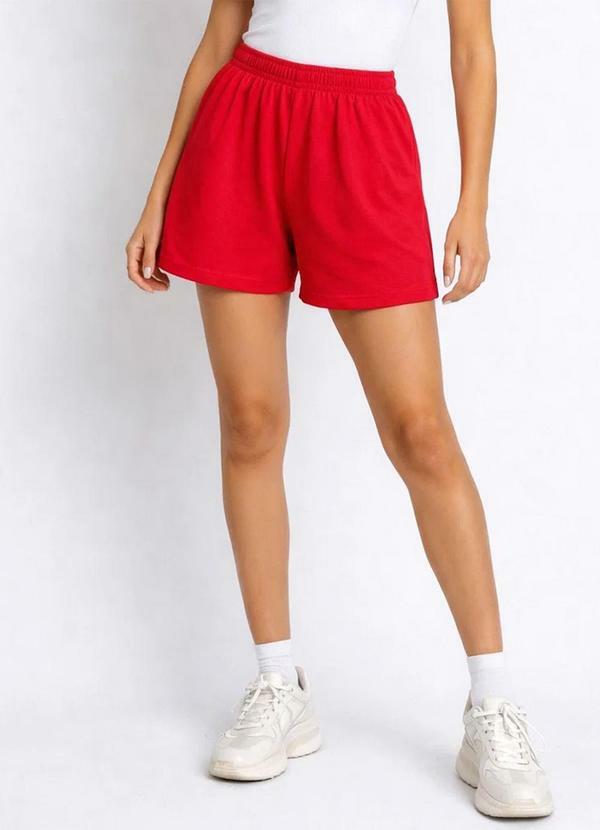 Shorts Feminino Cós com Elástico Vermelho