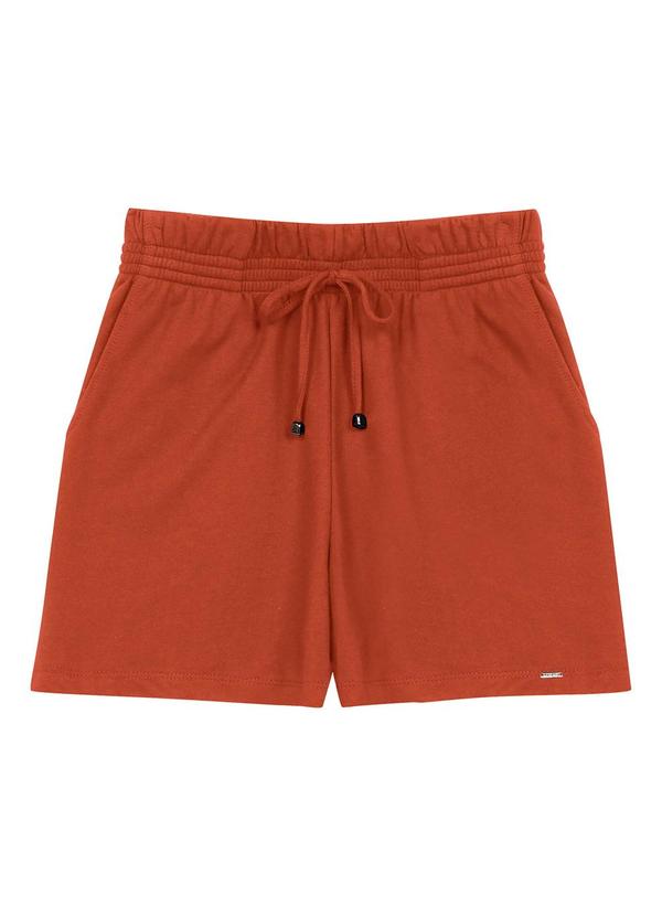 Shorts Feminino de Moletom Marrom