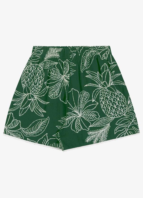 Shorts Feminino em Linho Verde