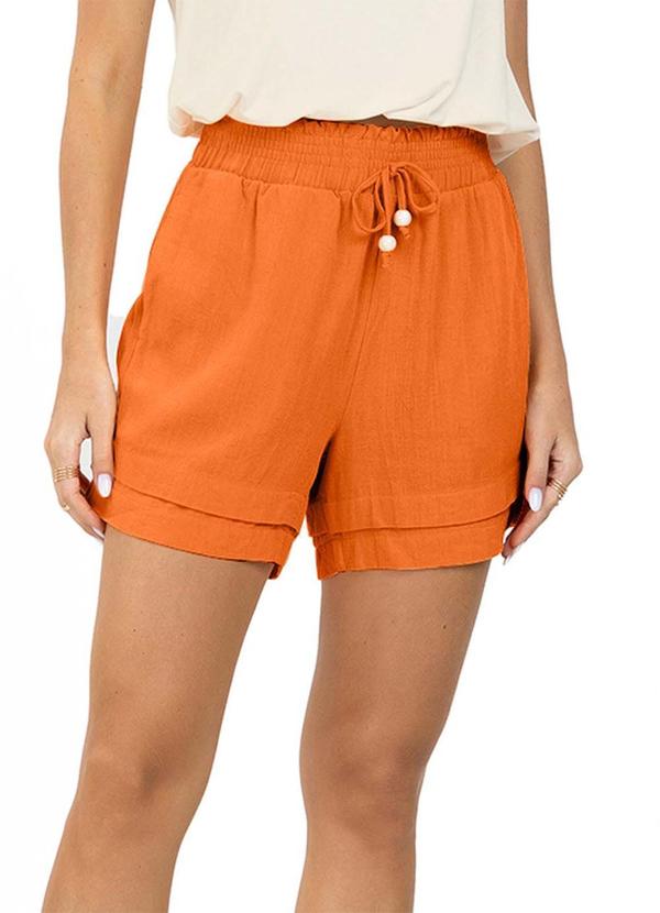 Shorts Feminino Linho Strong Laranja