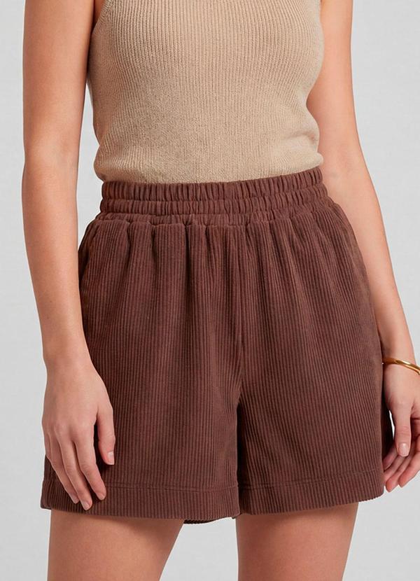 Shorts Feminino Moletinho Gorgurinho Marrom