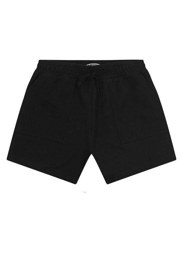 Vista 2 Shorts Juvenil Feminino em Moletinho Preto MINTY MINTY