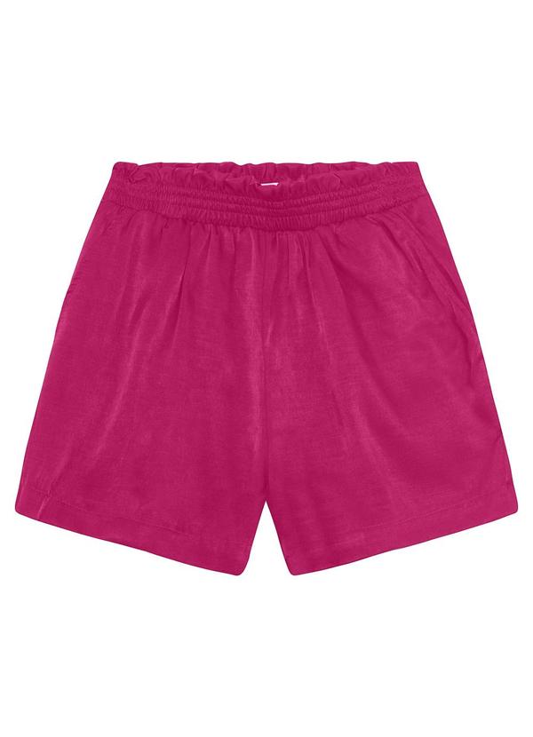 Vista 2 Shorts Juvenil Feminino em Slub Acetinado Rosa MINTY MINTY