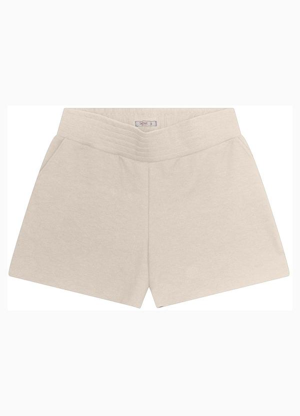 Shorts Plus Size em Piquet Verona Bege