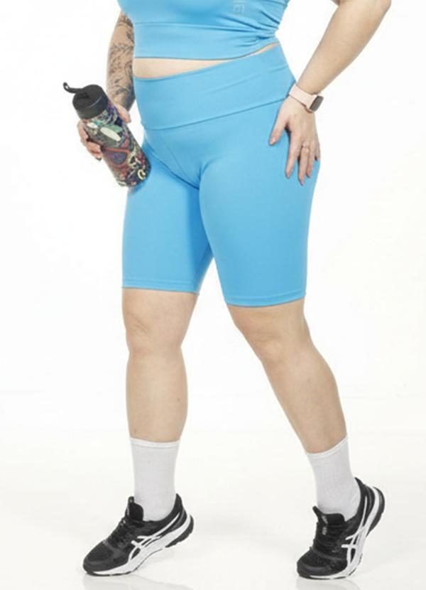 Bermuda Ciclista Feminina Plus Size Azul