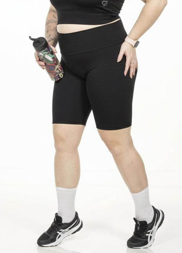 Bermuda Ciclista Feminina Plus Size Preto