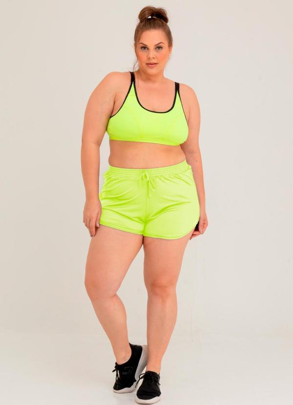 Shorts Valentina Plus Amarelo Neon