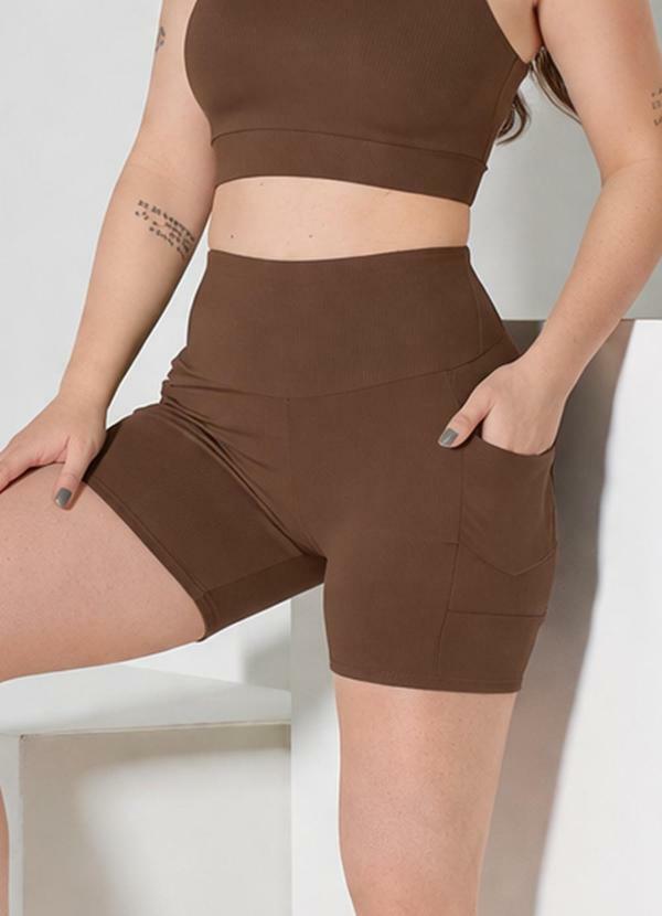 Shorts Vicky Marrom Café Torrado