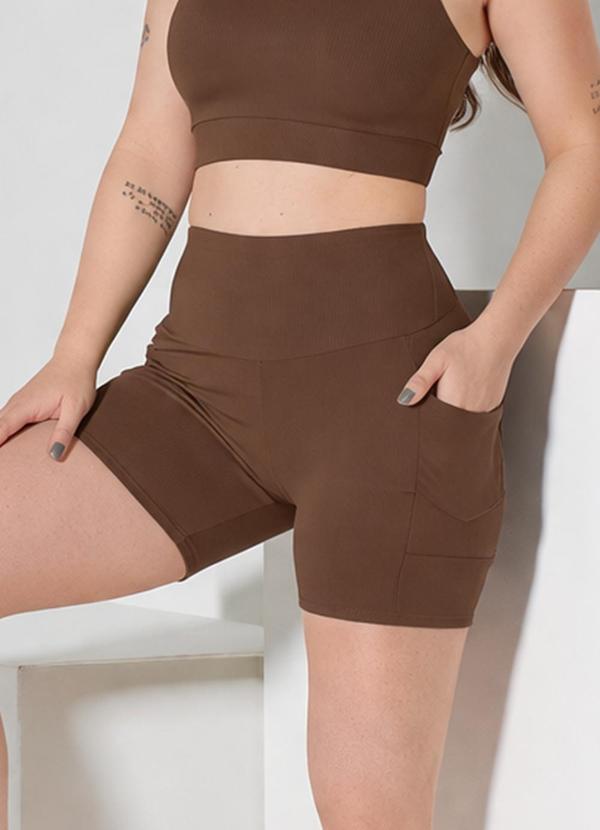 Shorts Vicky Marrom Café Torrado