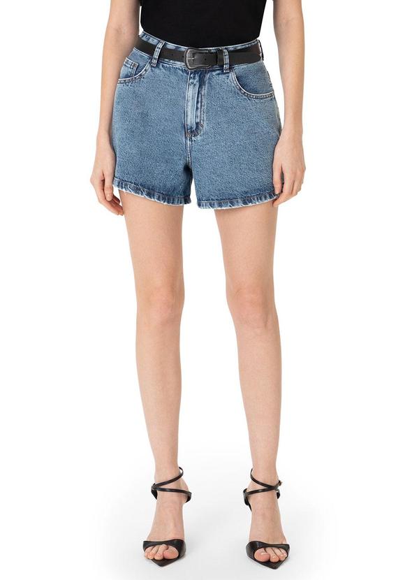 Shorts Comfort Jeans Cintura Alta Azul