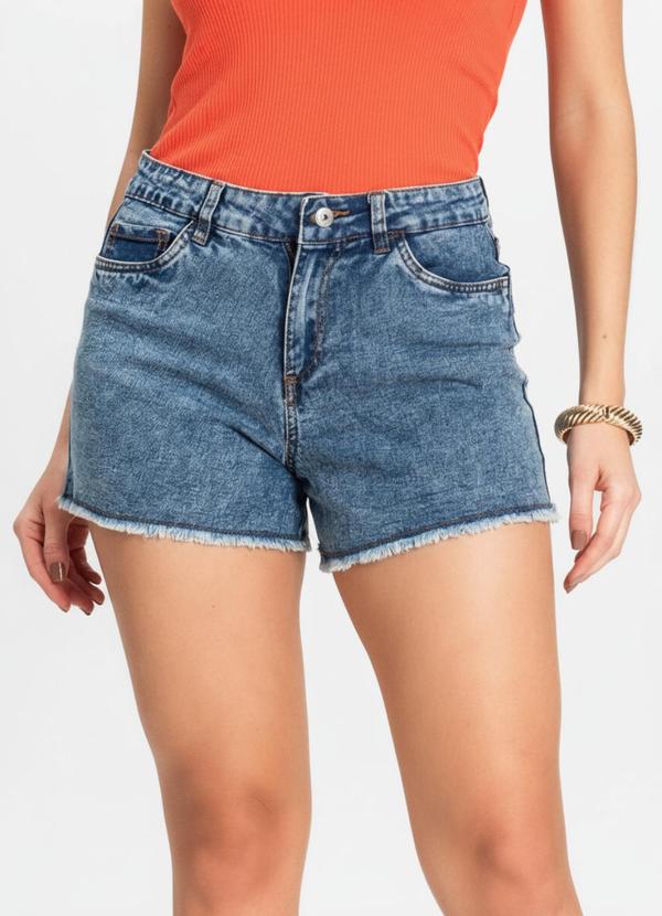 Shorts Jeans Feminino Adulto Básico Azul