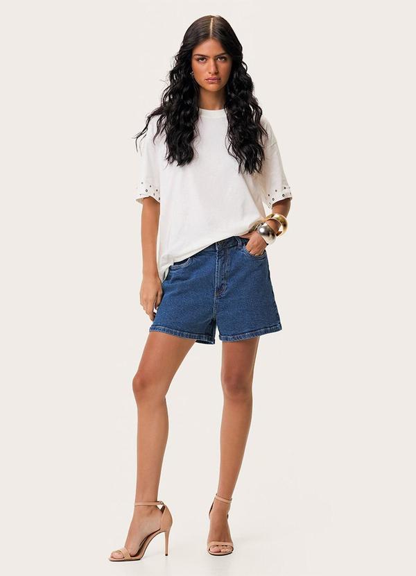 Shorts Mom Jeans Cintura Alta Azul