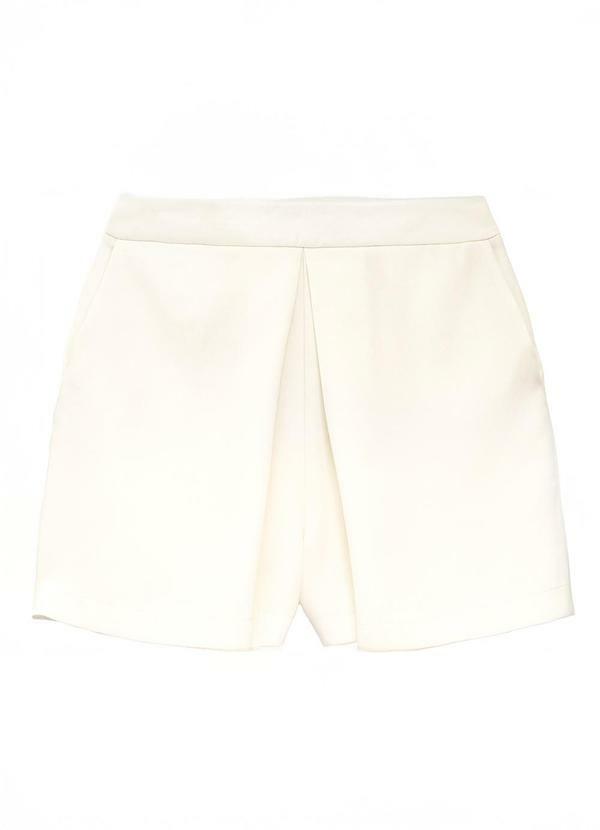 Shorts Saia Evasê Alfaiataria Off White