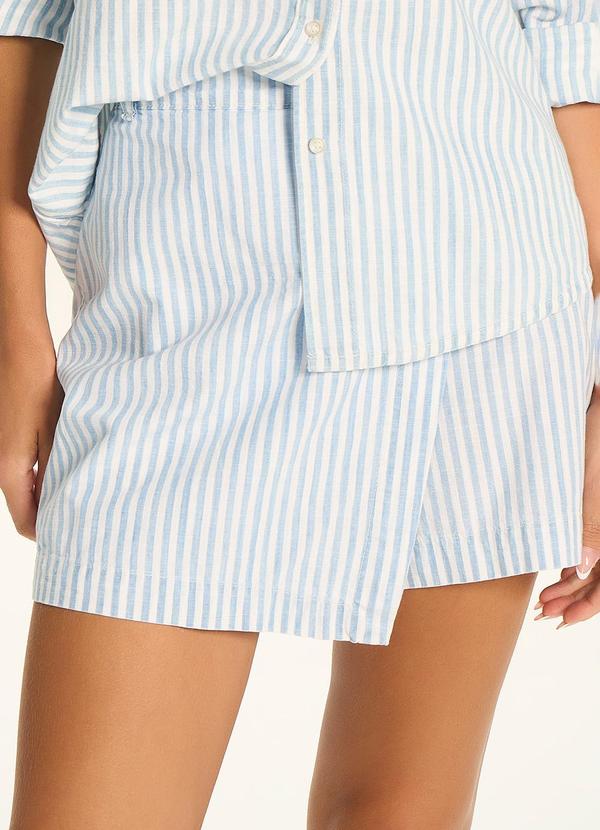 Shorts Saia Listrado Azul