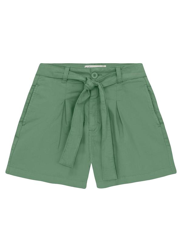 Shorts Mom Cintura Alta em Sarja Verde Menta