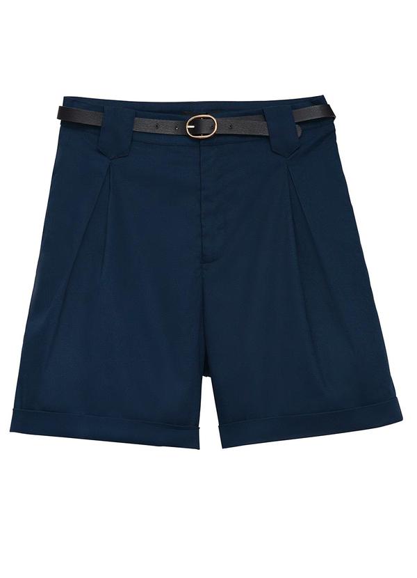 Shorts Reto Sarjado Azul Marinho