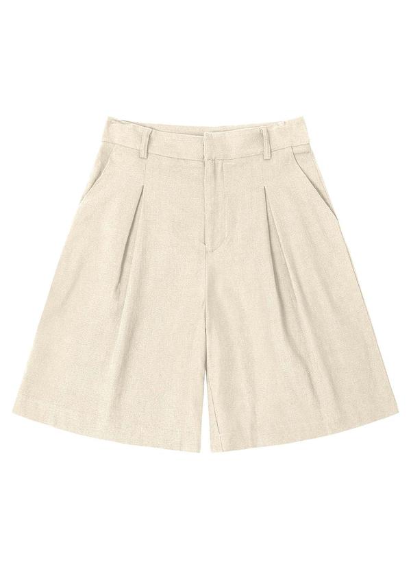 Vista 2 Bermuda Feminina em Linho com Bolsos Bege Endless Endless