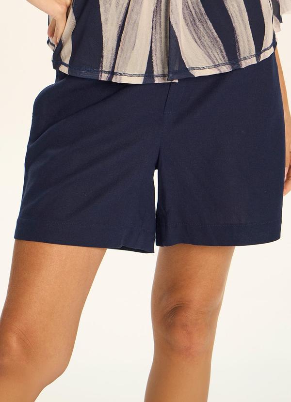 Shorts Alfaiataria com Cintura Alta Azul