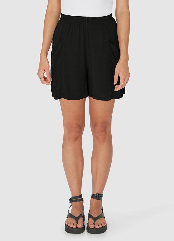 Shorts Alfaiataria em Viscose Preto
